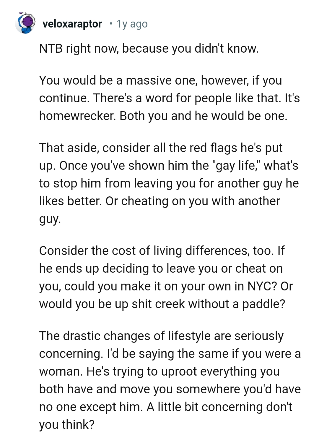 There's a word for people like that and it's homewrecker