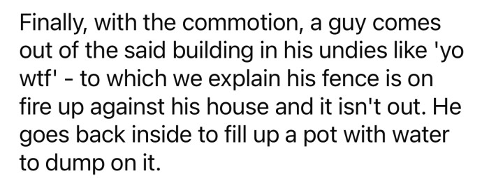 A second person notices the commotion and decides to get involved.