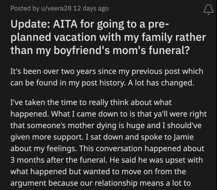 OP posted a recent update; her boyfriend chose to forgive her and aimed to move on from what happened