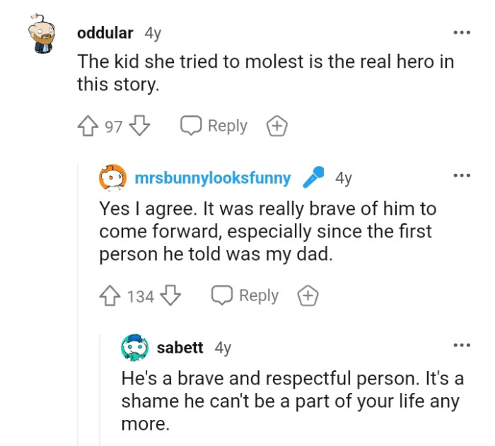 The kid she tried to molest