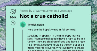 Facebook User Claims Pope Is Not True Catholic After He Reaffirmed That LGBTQIA+ Persons Are Human Beings Deserving Of Love And Family, Draws Flak Online