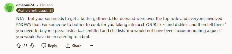 Son needs a better girlfriend