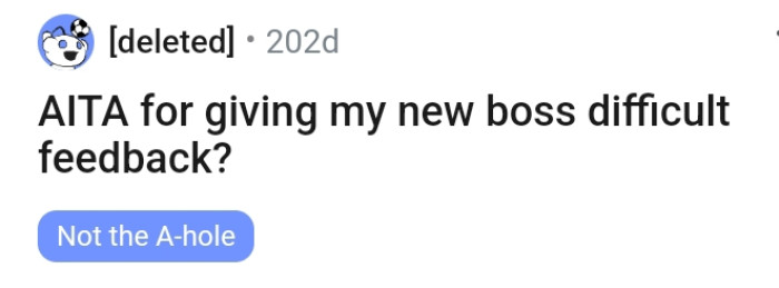 The OP begins her story, but not without the headline