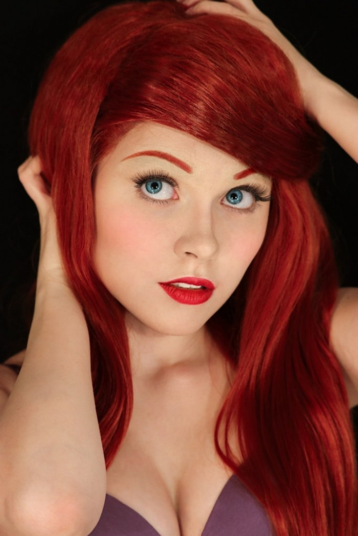 8. Here, she is beautifully cosplaying as Ariel from The Little Mermaid