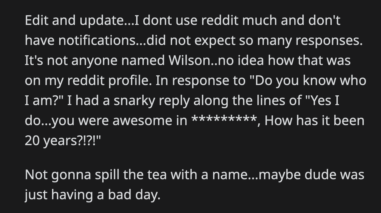 No amount of pressure from Redditors could change OP's mind.