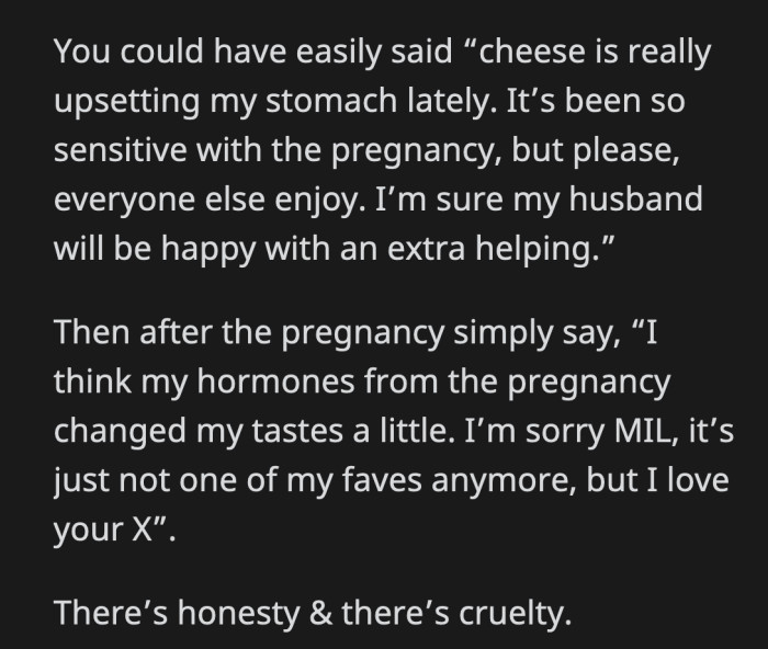 She's technically not wrong, but neither is her MIL