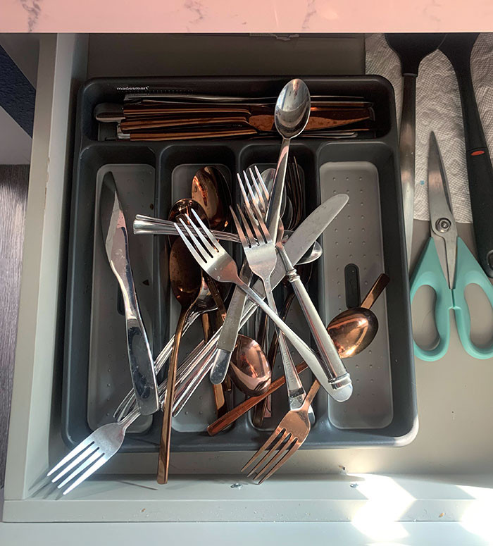 3. Husband Attempted To Put The Silverware Away
