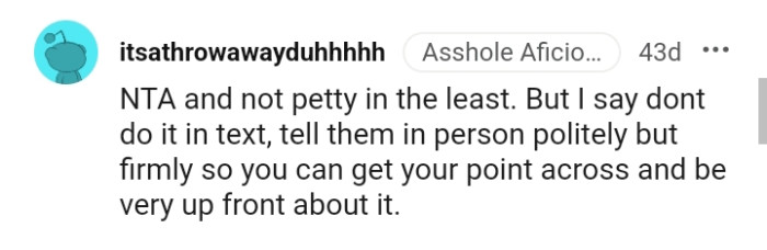 Let's head into the comments section and find out what other Redditors have to advise the original poster