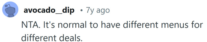 They should have seperate menus.