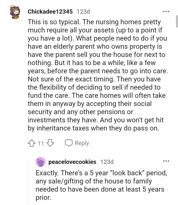 The care home will often take them in anyway