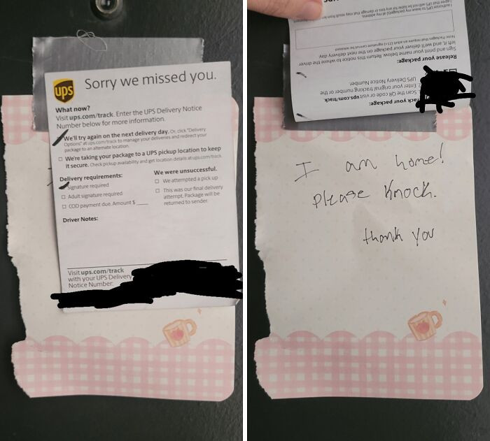 "The Way My Local UPS Simply Refuses To Knock On A Door"