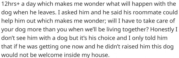 OP has made some things pretty clear