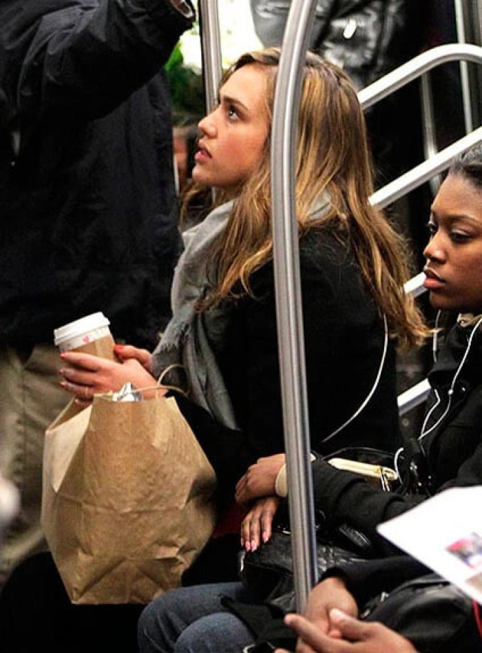 1. Jessica Alba sighted on public transport