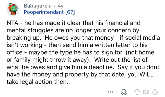 His struggles are no longer your concern.