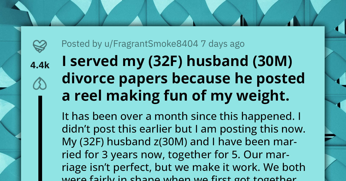 Woman Leaves Divorce Papers For Her Husband Following His Insensitive Social Media Post About Her Weight, Family Doesn't See It As A Joke