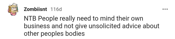 According to This Redditor, People Should Stop Giving Unsolicited Advice About Other People's Bodies
