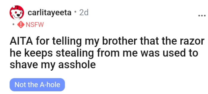 So the OP poses this question to the AITA subreddit community