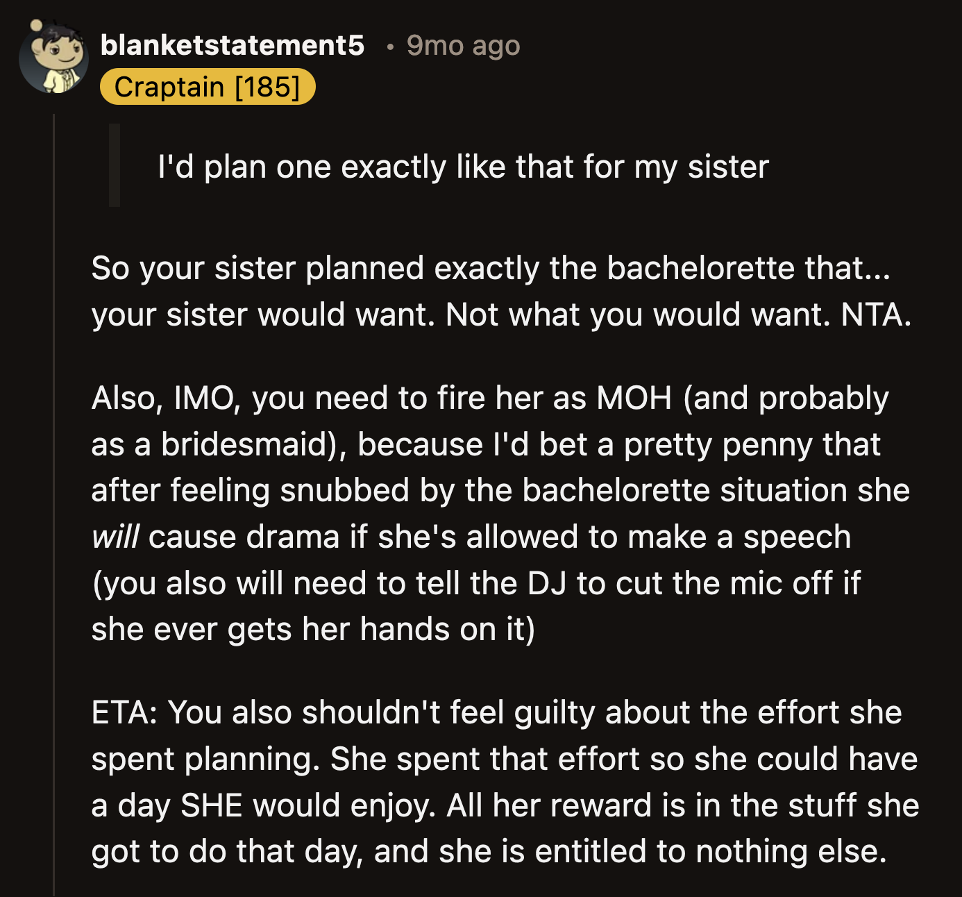 The Redditors feared OP's sister could retaliate at the wedding after being excluded from the second bachelorette.