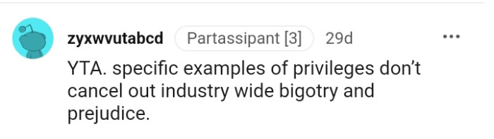 It does not cancel out the widespread bigotry and prejudice in the industry