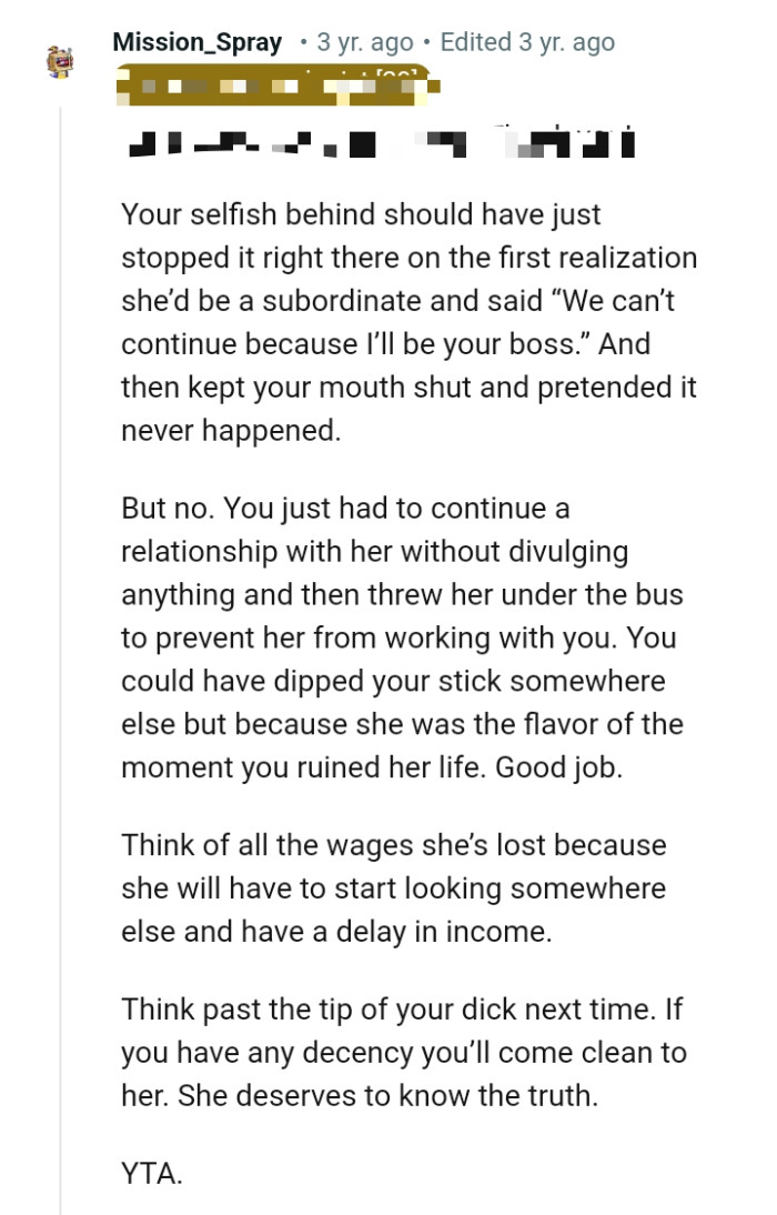 OP could have dipped his stick somewhere else