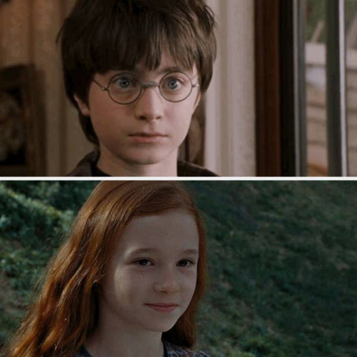 10. Harry has blue eyes while his mother has brown ones in Harry Potter.