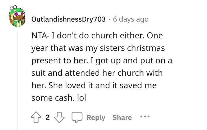 21. Attending church should be of your own will.