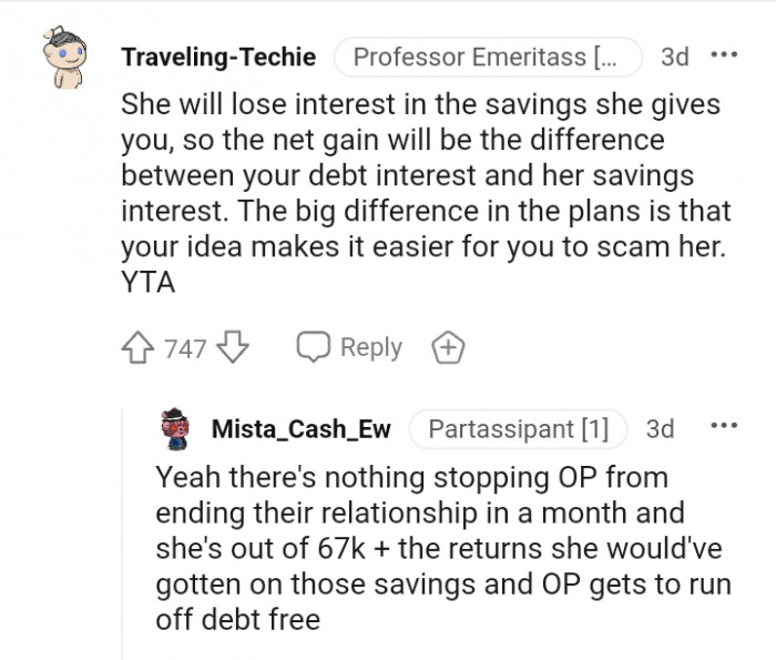 Your idea makes it easier to scam her