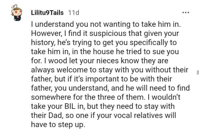 Let your nieces know that they are welcome to stay