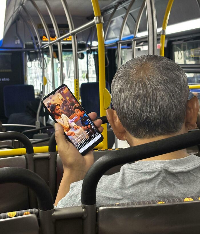 "Watching AI Videos On Full Blast On The Bus"