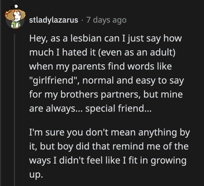 OP isn't homophobic but he has some subtle biases he needs to unlearn