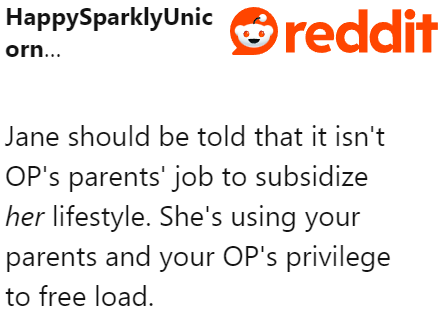 It's not the OP's parents' job to subsidize the classmate's college expenses.