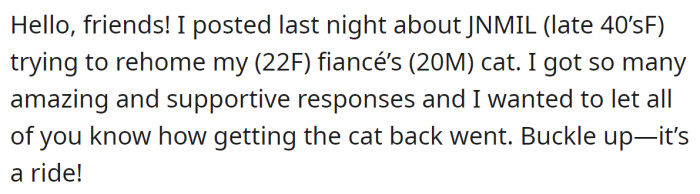 They managed to return the cat home: