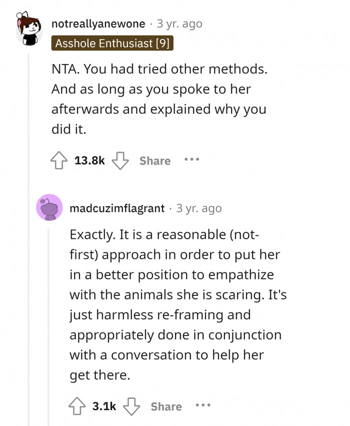 #1 If actions are not accompanied by an explanation, the child will not be able to understand.