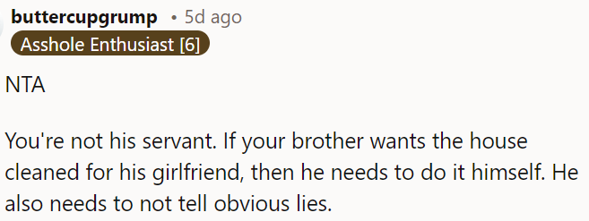 OP is not his servant.