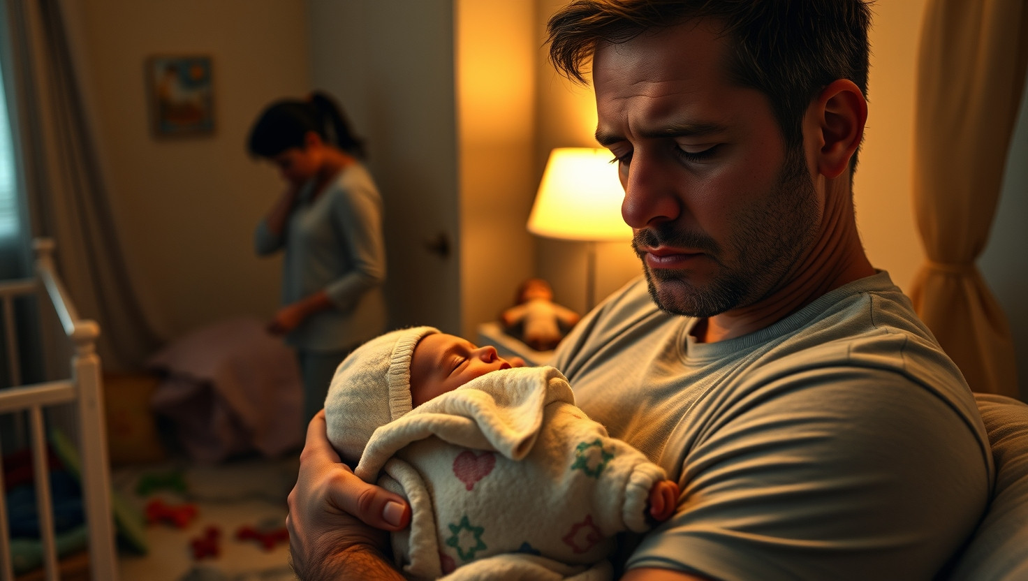 Struggling New Dad Considers Addressing Newborns Sleep Issues with Wife