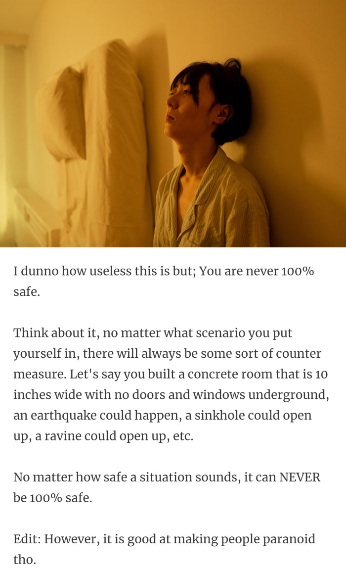 47. Think about the movie Final Destination.