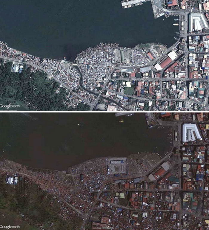 "Tacloban City Before And After Supertyphoon Haiyan/Yolanda"