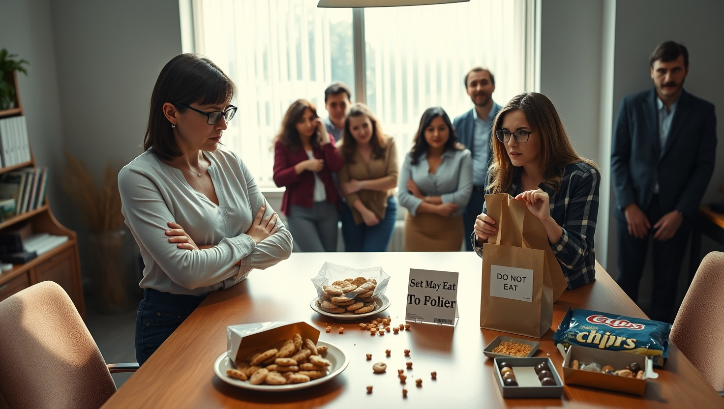 Office Snack Drama: Enforcing Strict Sharing Rules - A Battle of Boundaries at Work