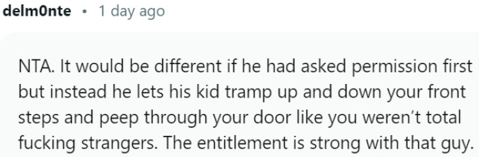 Father Allows His Child to Trespass and Invade Privacy Without Permission, Displaying a Sense of Entitlement