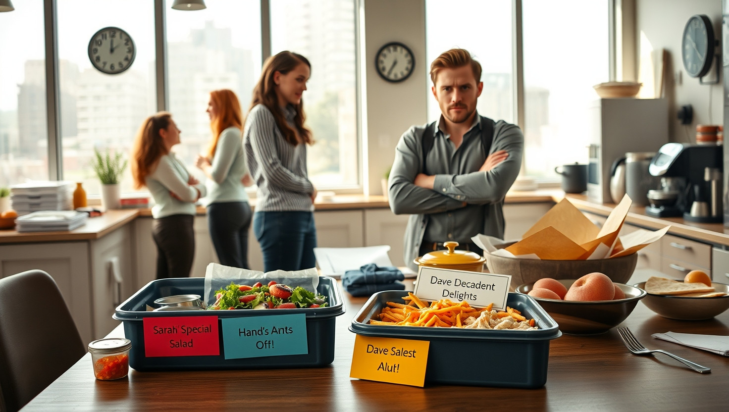 Caught in the Act: Office Lunch Thief Exposed by Creative Labeling