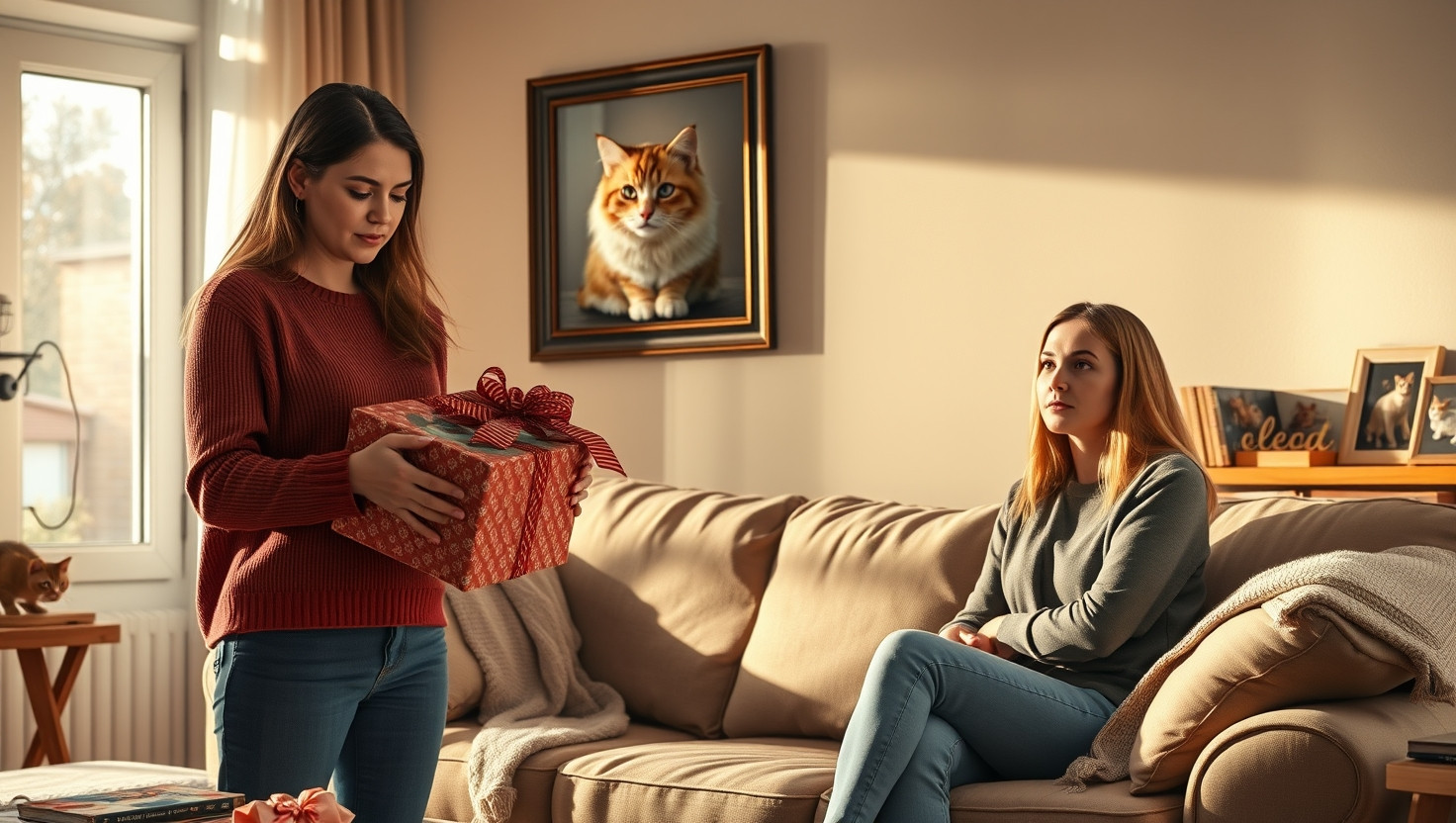 Choosing a personalized cat portrait over scratching post - AITA?