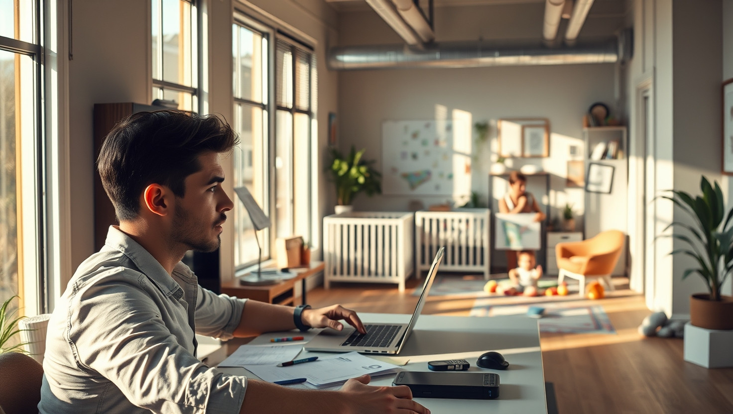 Debating Working from Home as Coworker Turns Office into Nursery