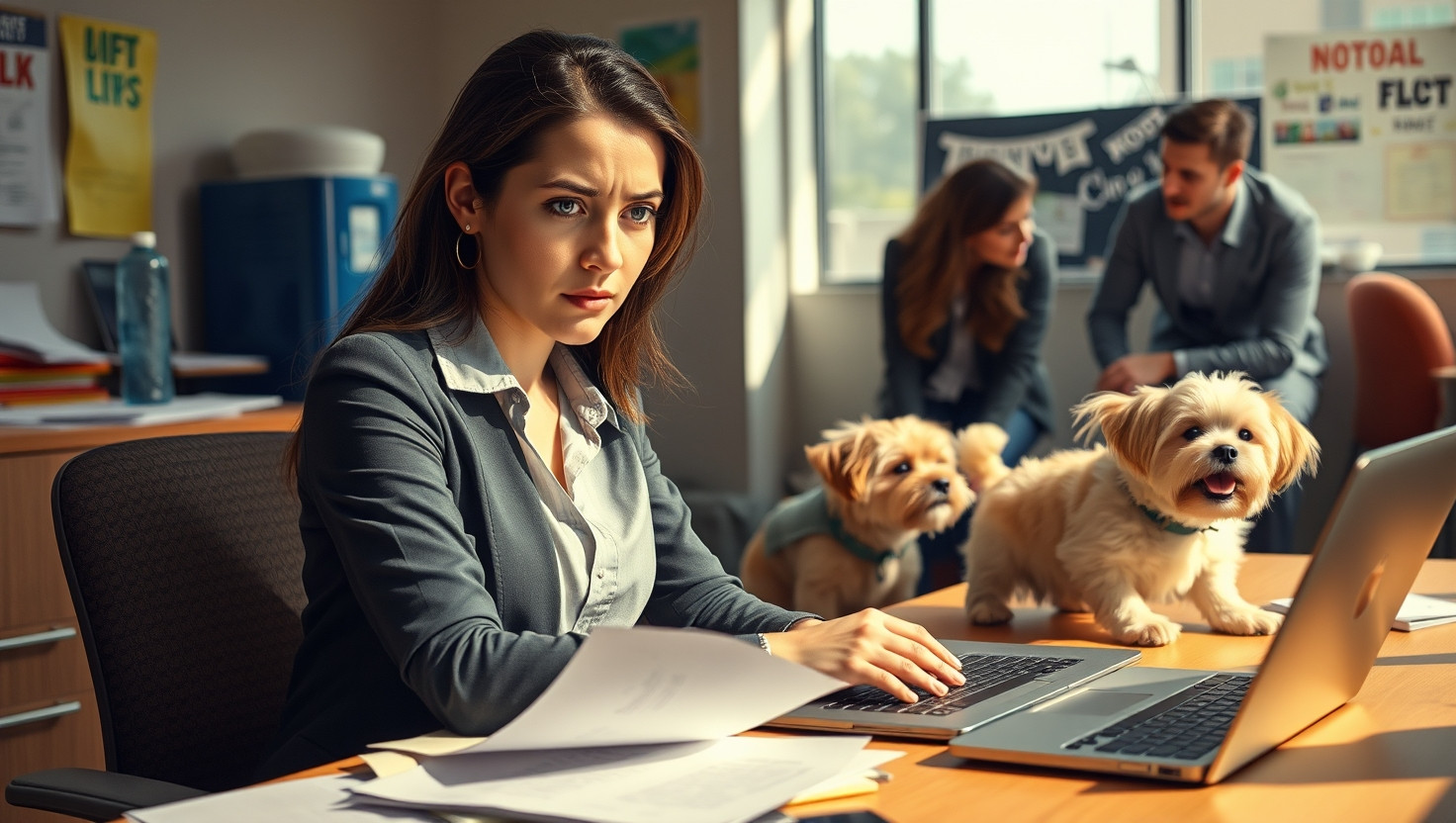 Dealing with Co-Workers Emotional Support Dogs at Work: AITA for Upholding Company Pet Policy?