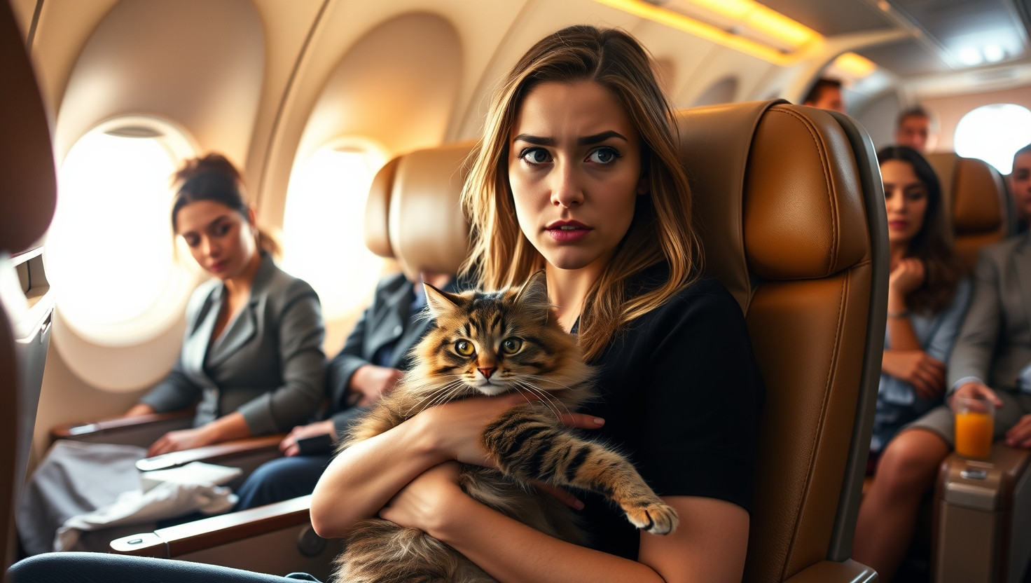 Cat owner causes chaos by insisting on first-class seat for anxious pet