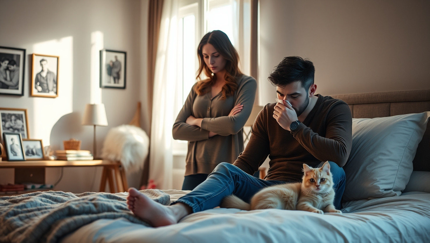 Struggling with Allergies, AITA for Banning Partners Cat from Bed?