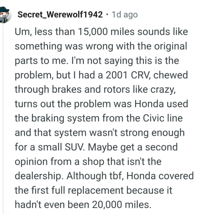 This Redditor seems to have a good knowledge about cars