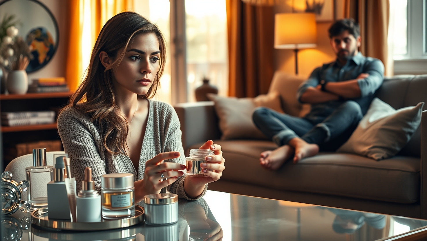AITA for buying luxury skincare products while my partner struggles financially?