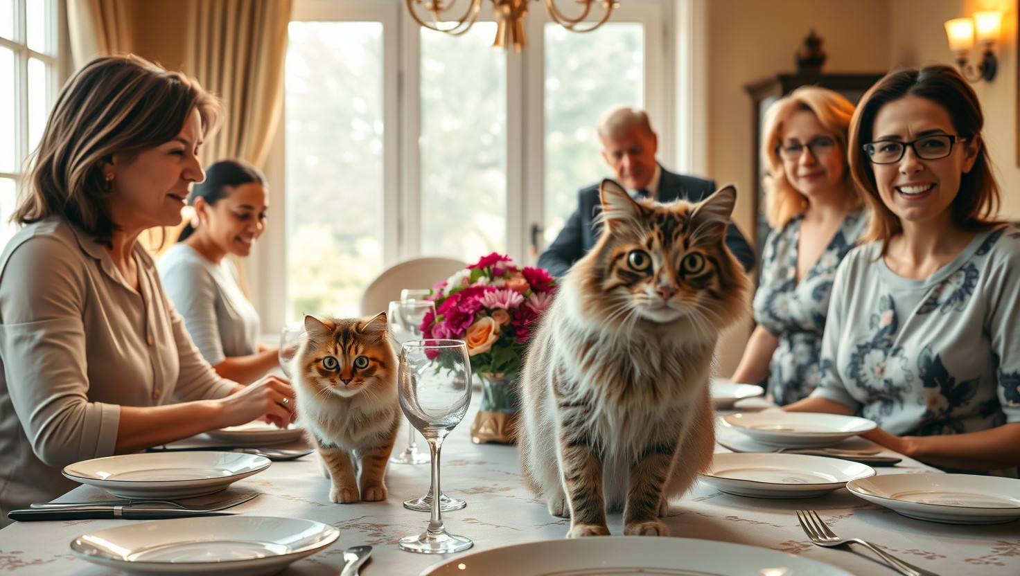 Cat owner sparks family feud by letting pet sit on dinner table - AITA?