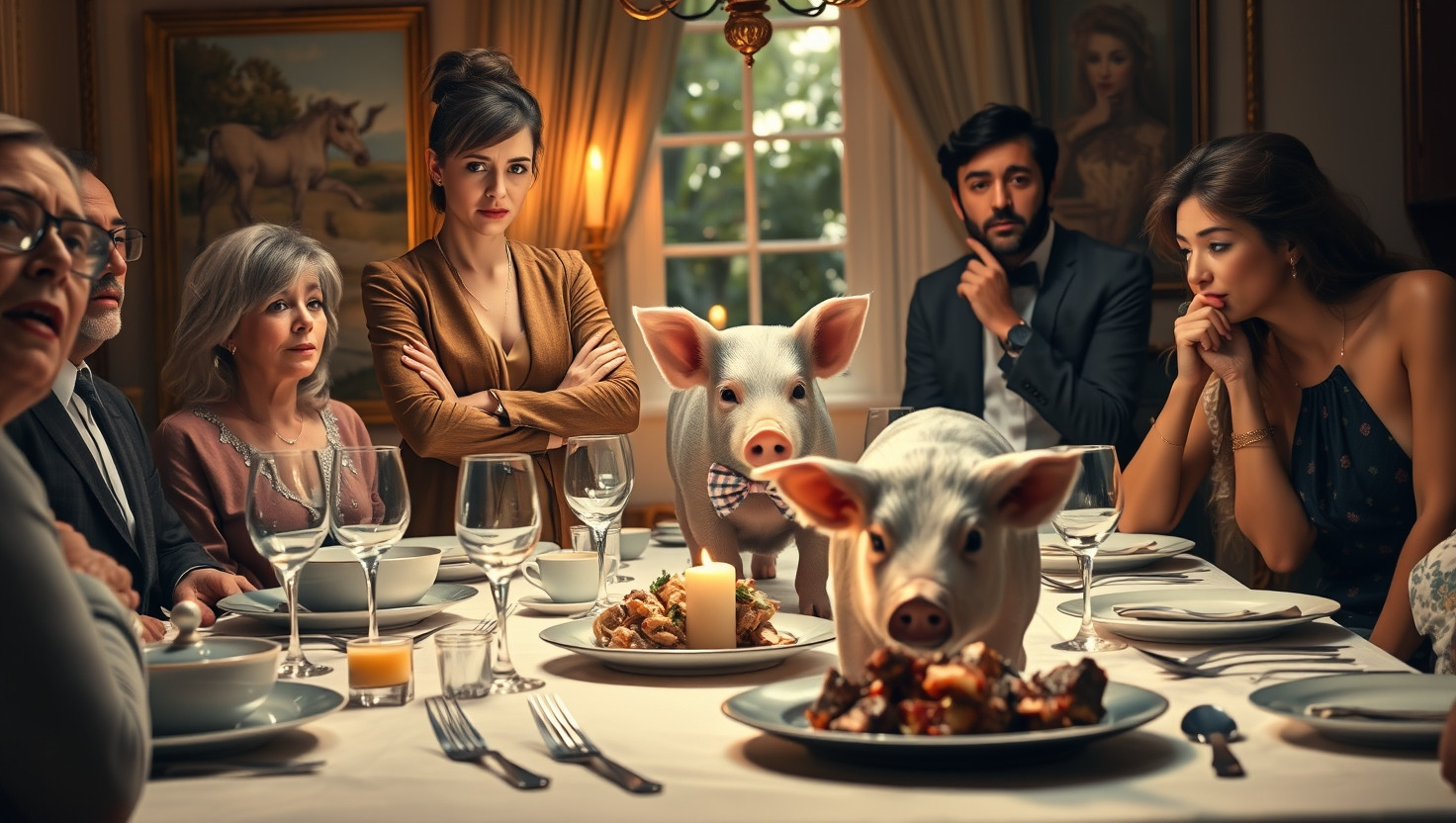 Is it wrong to deny a friends pet a meal at a dinner party?