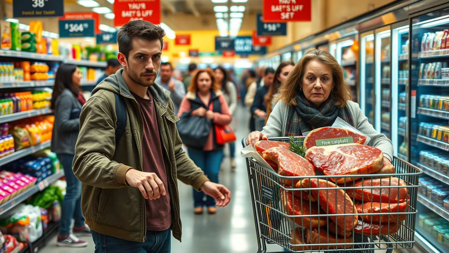 Man Clashes with Karen Over Grocery Store Discounted Steaks - AITA?